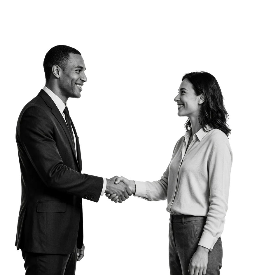Two professionals shaking hands